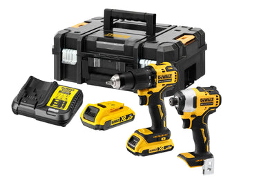 DeWalt Pachet 2 scule compacte 18V XR brushless DCD709 + DCF809 cu 2 acumulatori 2Ah DCK2062D2T-QW