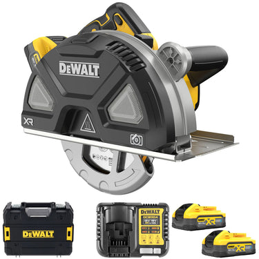 DeWalt Fierastrau circular pentru metal 184mm 18V XR brushless cu 2 acumulatori 5Ah DCS383H2-QW