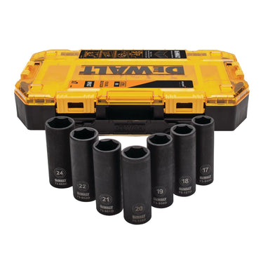 Capete chei tubulare de impact, profil hexagonal, DeWalt McLaren DT70905-QZ, 1/2 inch, set 7 bucati