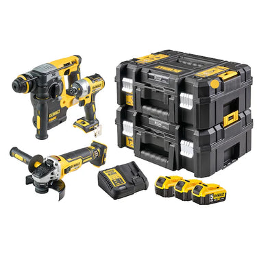 DeWalt Set 3 masini cu motor fara perii XR 18W DCK305P3T-QW 3 x 5Ah