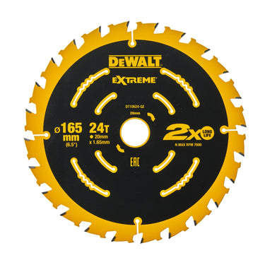 Panza fierastrau circular DeWalt ELITE DT10624, 165 x 20 mm, 24T